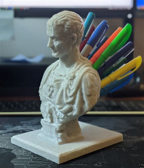 Julius Caesar Figurine Pencil Holder Pen Holder (Gold).